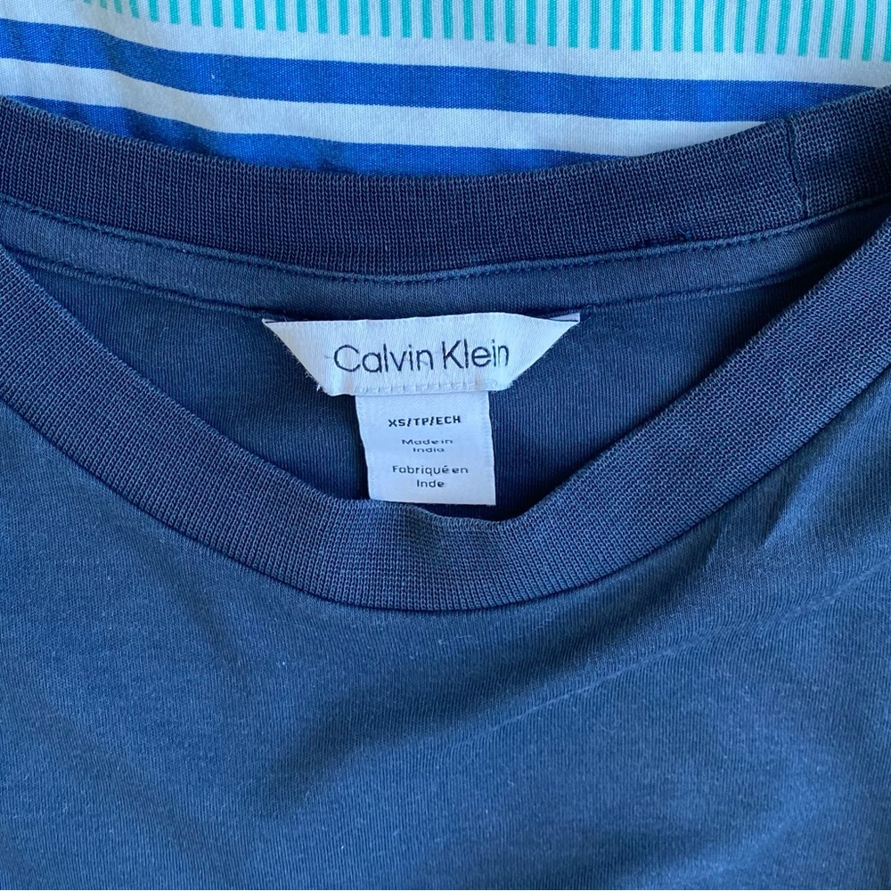 Calvin Klein men’s premium cotton Crewneck tshirt Sz XS blue - Picture 3 of 5